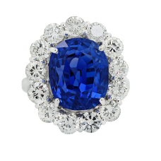 Blue Sapphire and Diamond studded ring