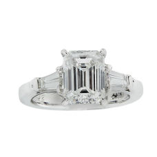 Emerald cut engagement ring