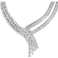 Fancy Cut Diamonds Ocean Necklace